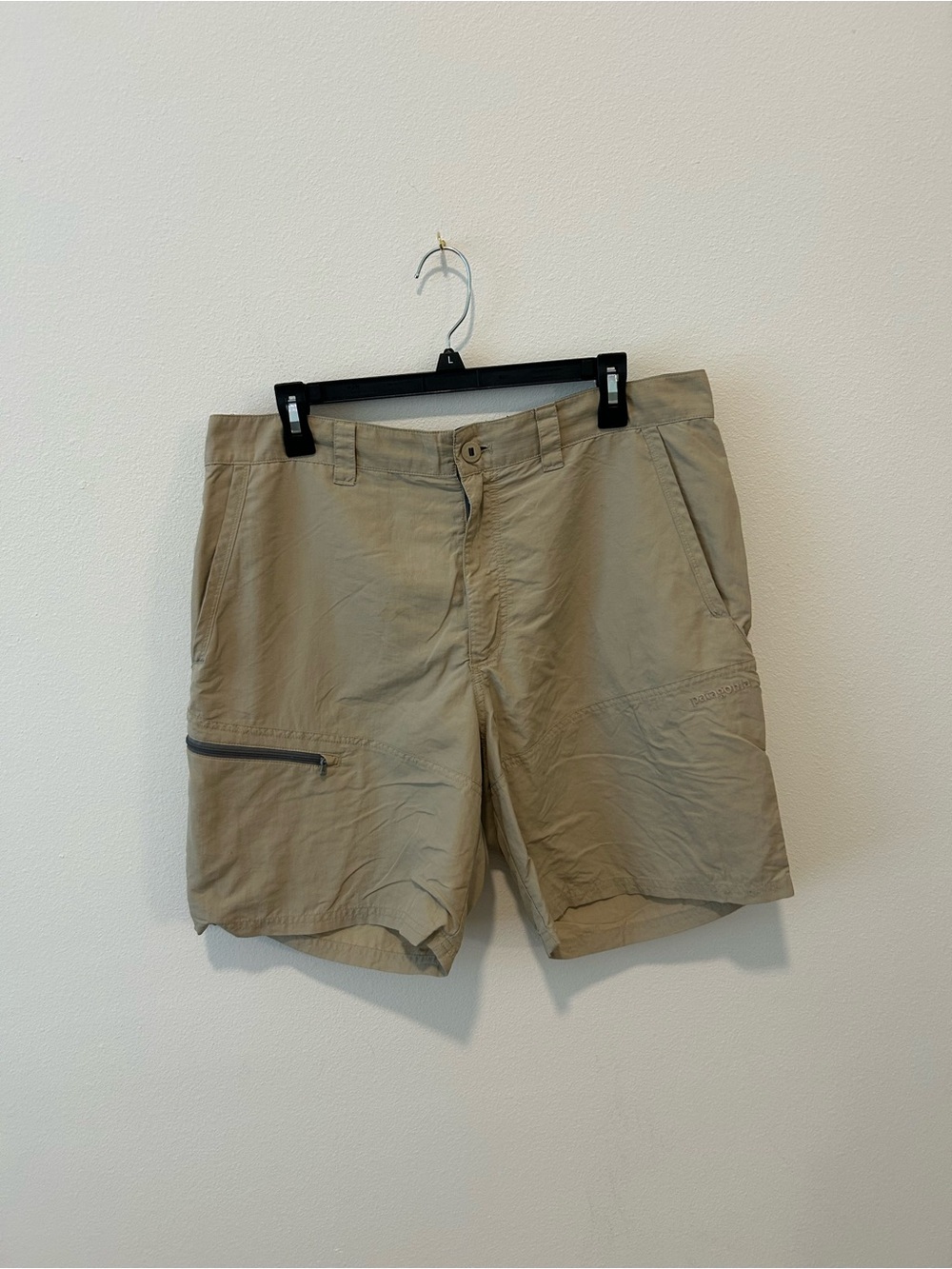 Patagonia Men's Khaki Hybrid Shorts with Zip Pocket